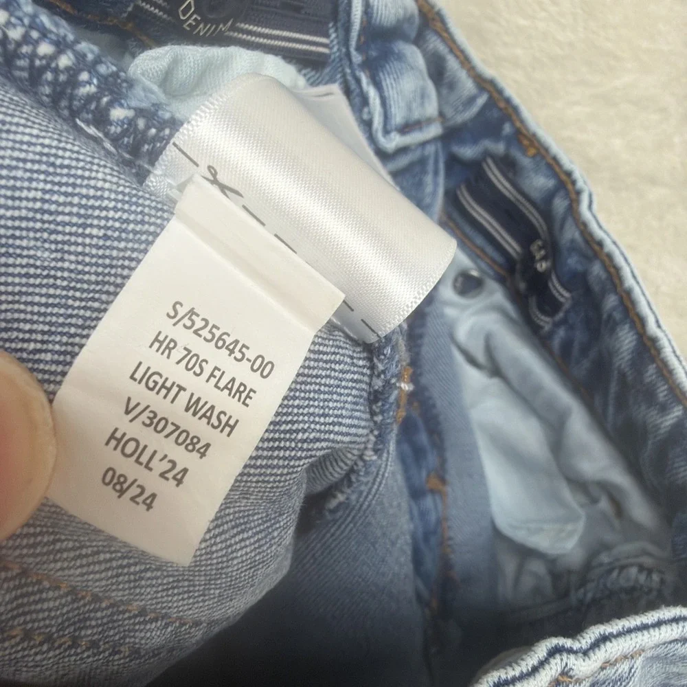 Gap Kids 70s Flare Jeans Girls 10‎ High Rise Light Wash Stretch Denim